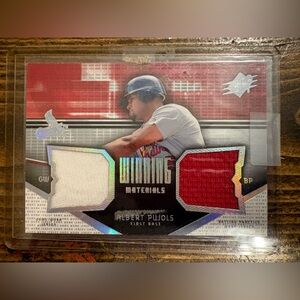 2004 Albert Pujols Upper Deck Winning Materials Baseball Card Game Worn Jersey